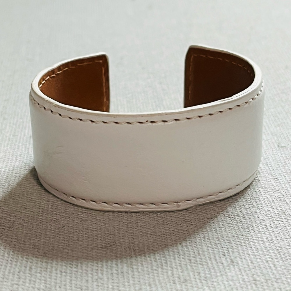 J. Crew White Leather Cuff Bracelet
